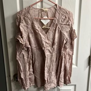 Pink, long sleeve blouse